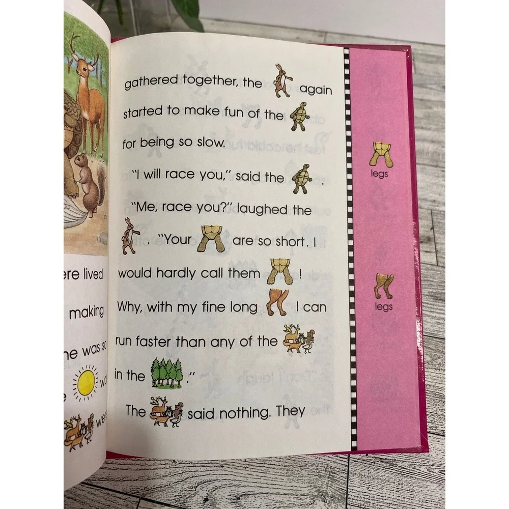 The Hare and the Tortoise Kit Schorsch 1989 Hardcover Rebus Book Kids Children